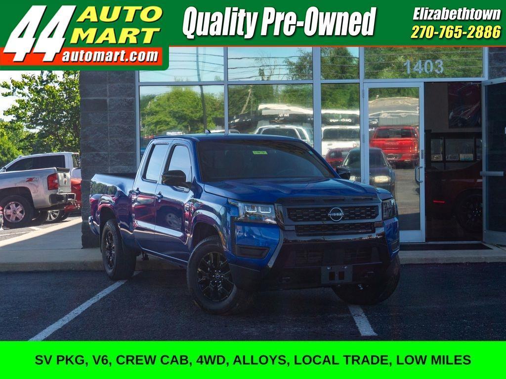 Blue 2026 Nissan Frontier Pickup Truck Four-Wheel Drive 9-Speed Automatic Overdrive