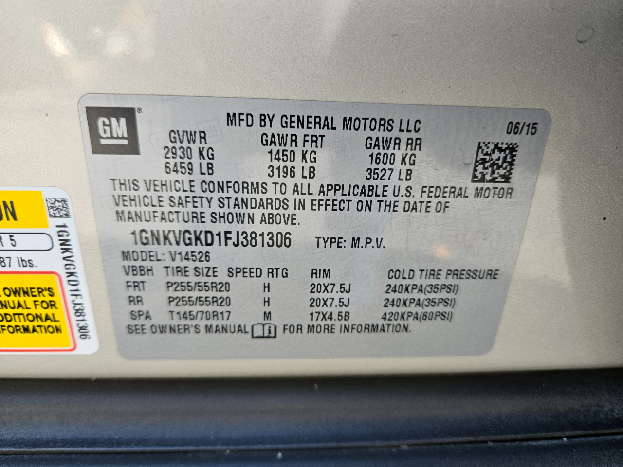 Chevrolet Traverse 1LT AWD 2015