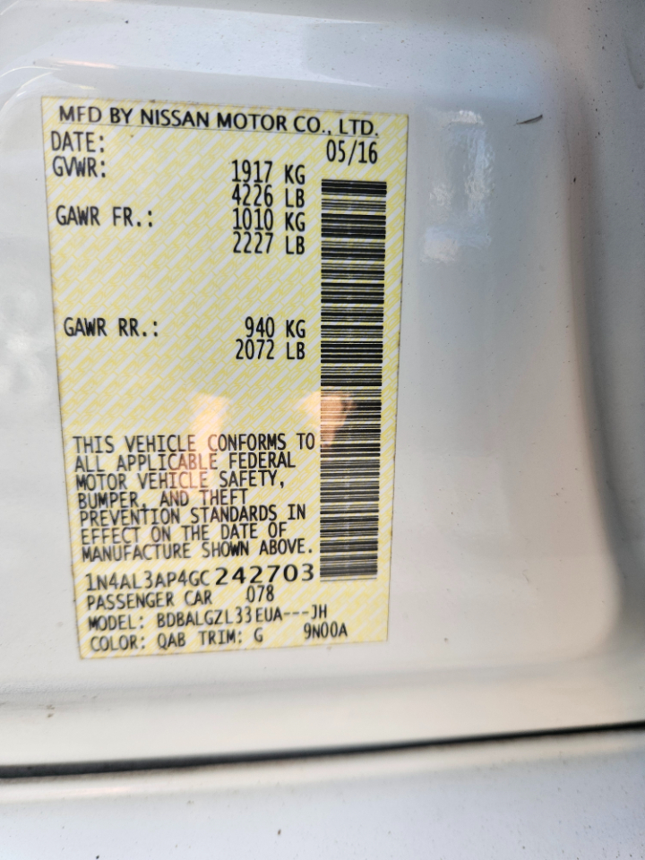 Nissan Altima 2.5 2016