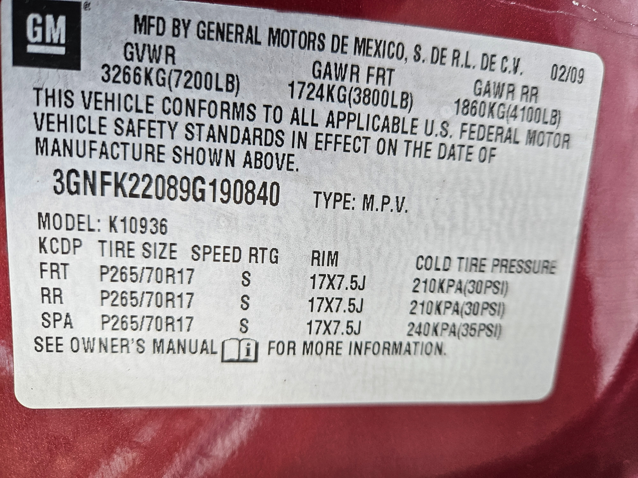 Chevrolet Avalanche LT1 4WD 2009