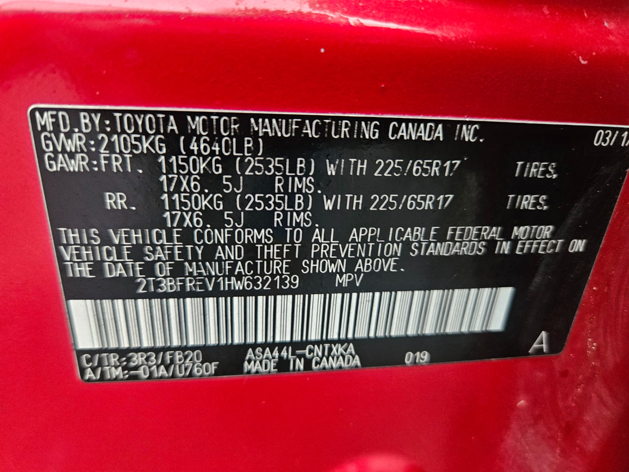 Toyota RAV4 LE AWD 2017