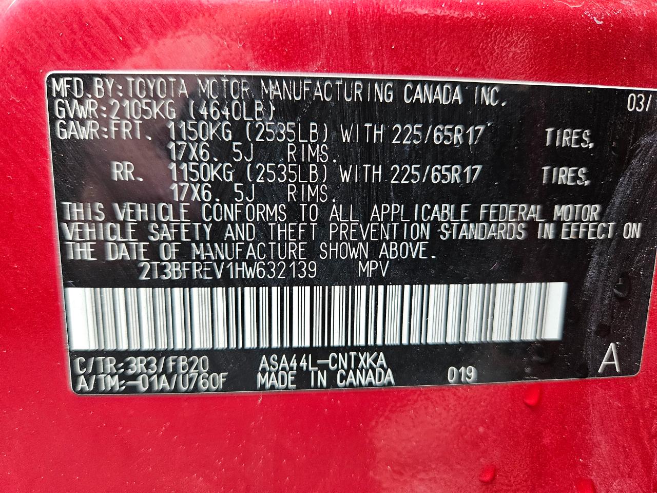 Toyota RAV4 LE AWD 2017