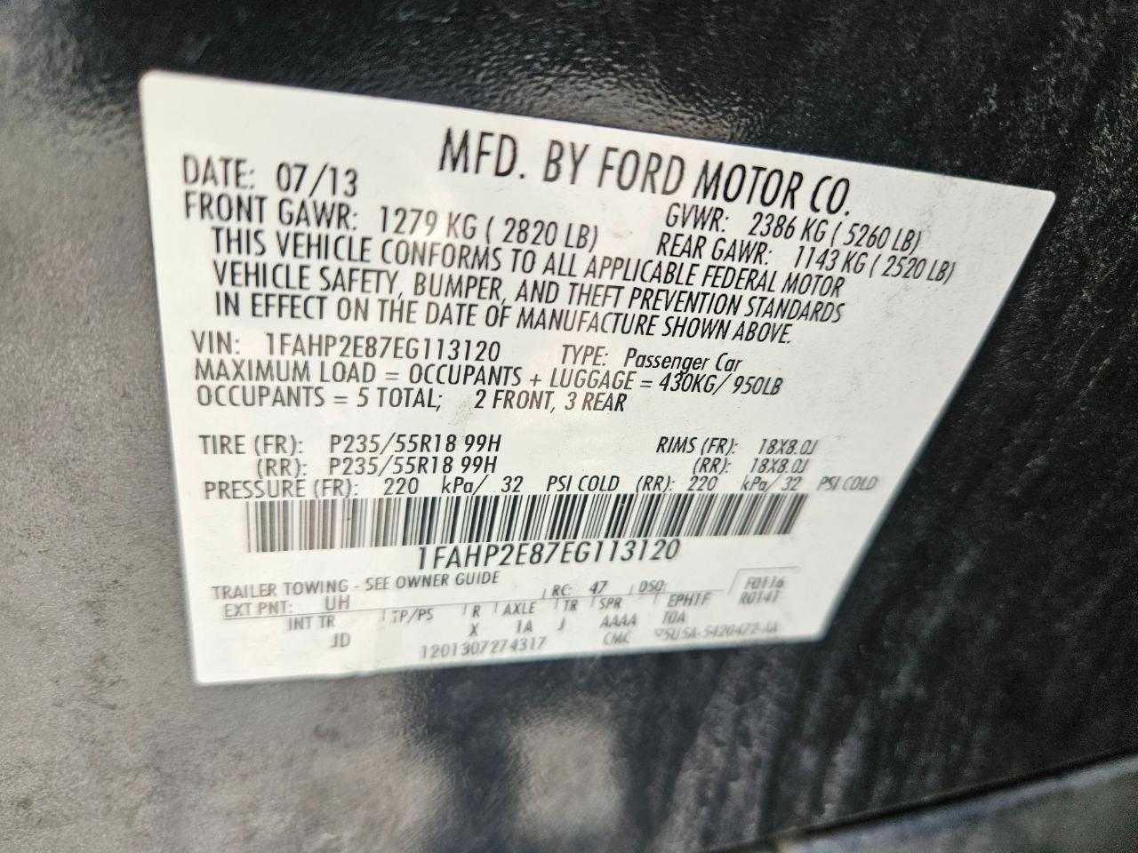 Ford Taurus SEL FWD 2014