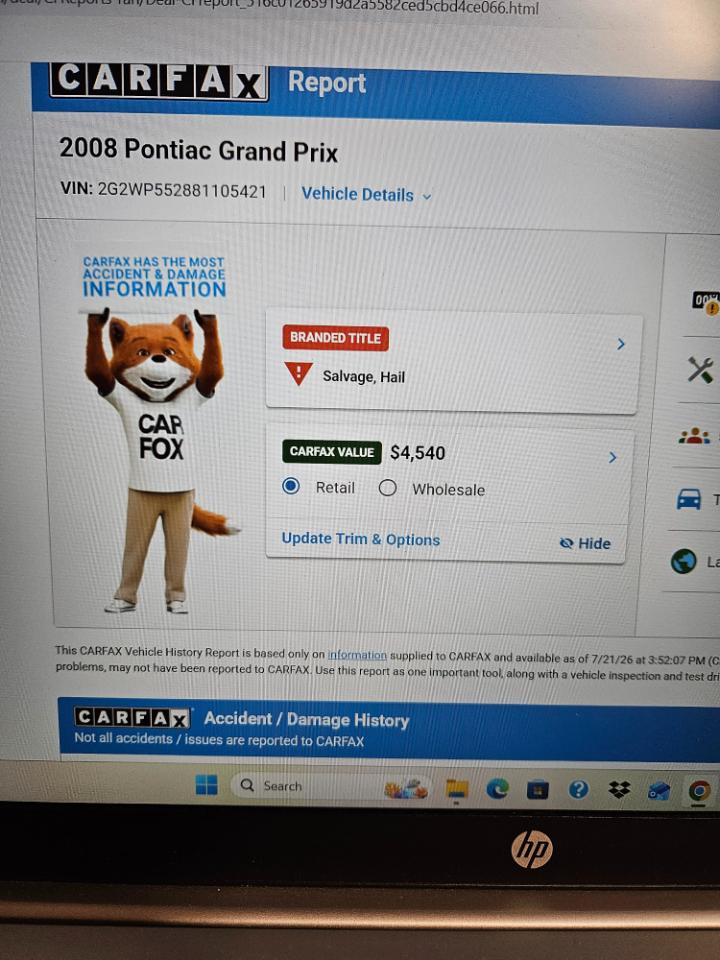 Pontiac Grand Prix Sedan 2008