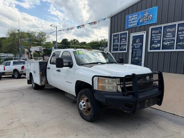 White 2014 Chevrolet Silverado 3500HD Work Truck Crew Cab LB RWD Pickup Truck 4X2 Automatic