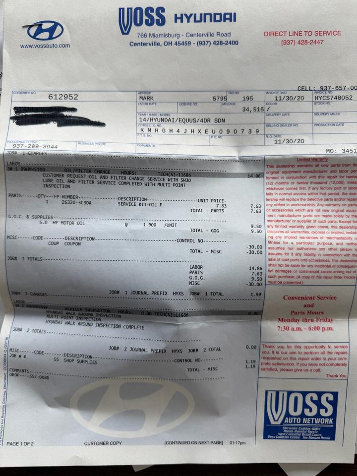 Hyundai Equus 4dr Sdn Signature 2014