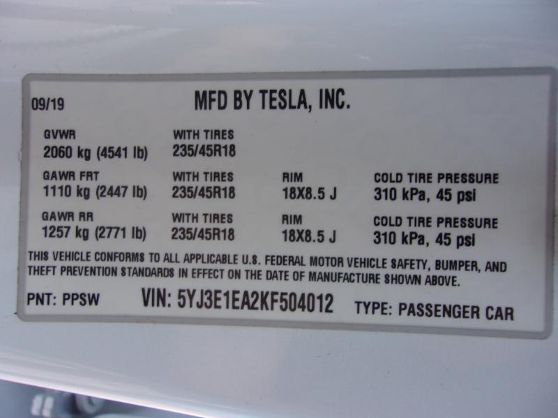 Tesla Model 3 Standard Range Plus 2019