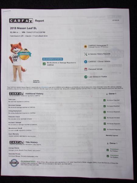 Nissan Leaf SL 2018