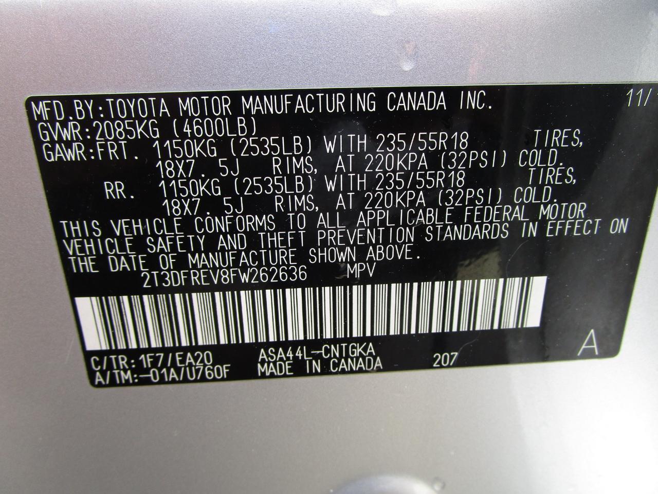 Toyota RAV4 AWD 4dr Limited (Natl) 2015