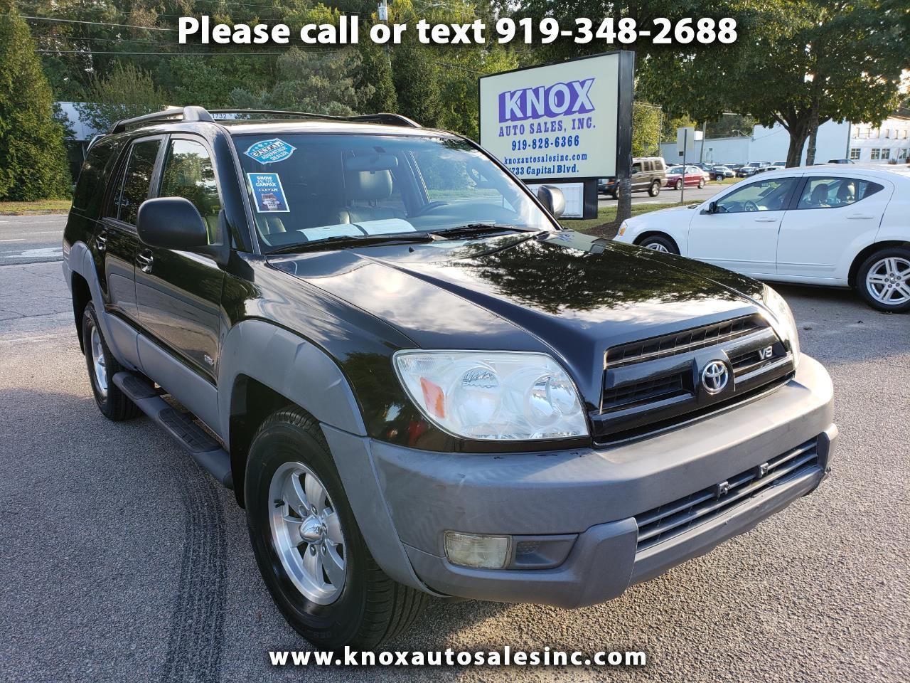 Used 2003 Toyota 4Runner SR5 2WD for Sale in Raleigh NC 27604 Knox Auto