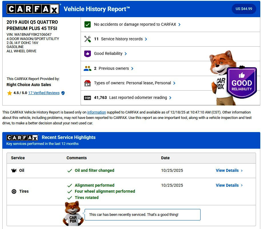 Audi Q5 2.0T Premium Plus quattro 2019