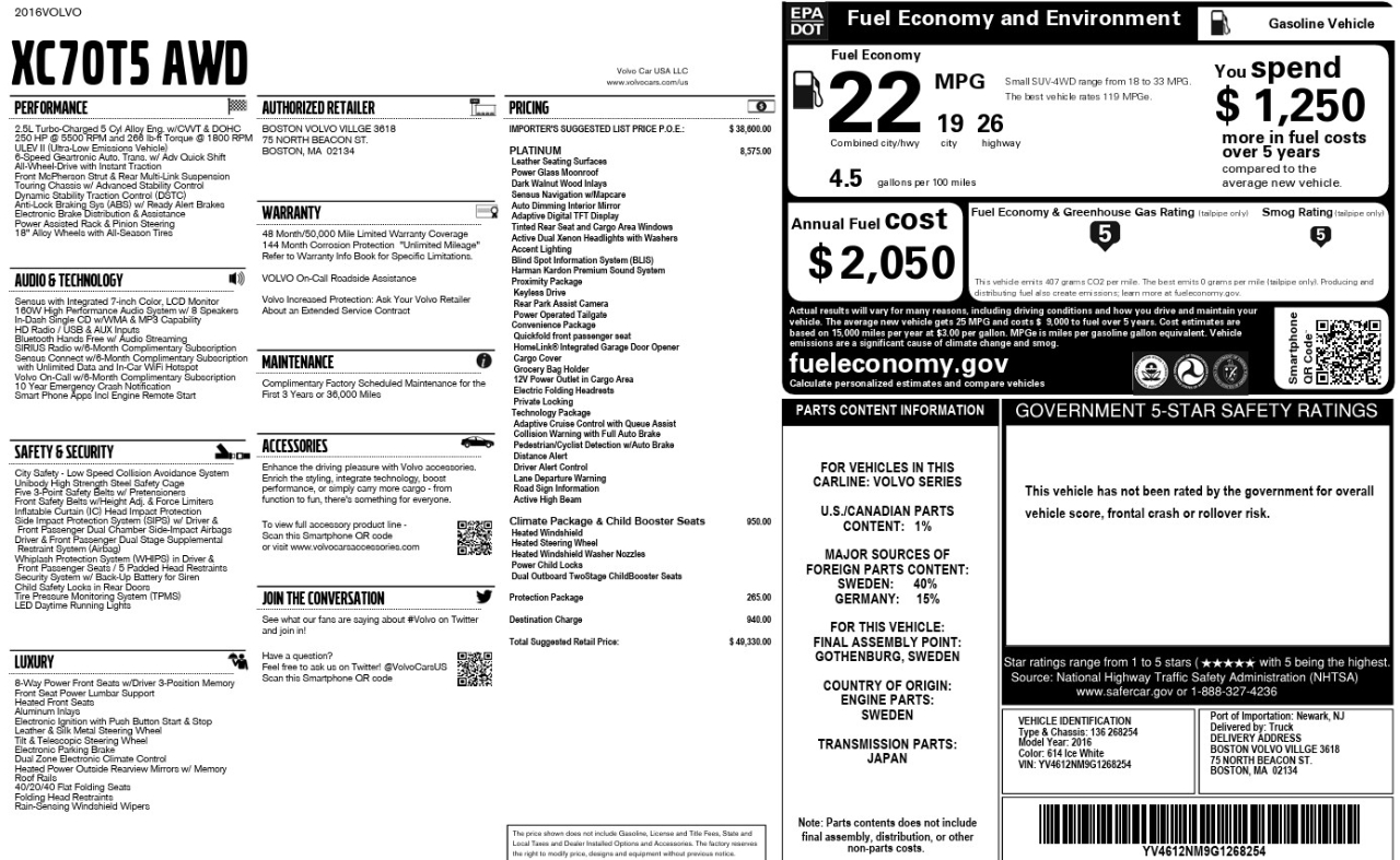 Volvo XC70 T5 Platinum AWD 2016