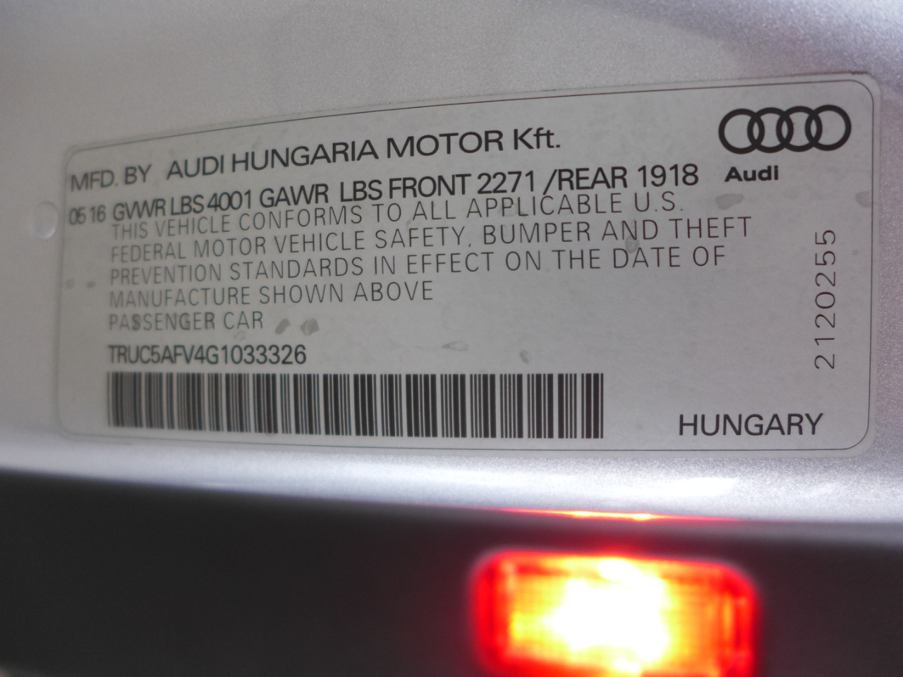 Audi TT 2.0T Coupe quattro 2016