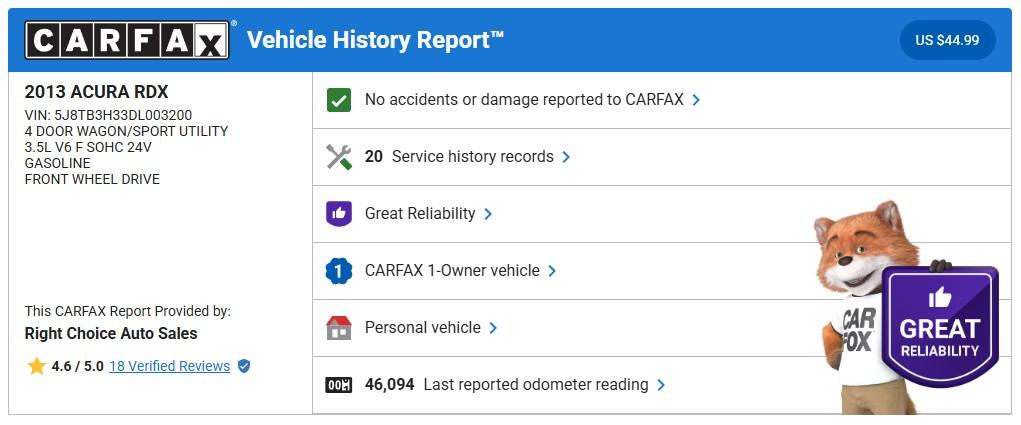 Acura RDX 6-Spd AT 2013
