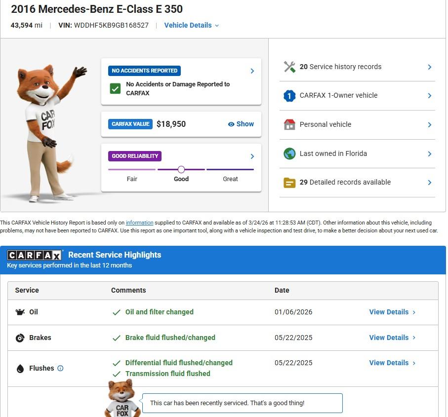 Mercedes-Benz E-Class E350 Sport Sedan 2016