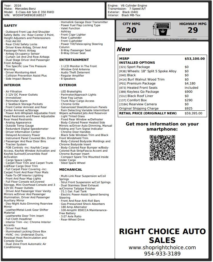 Mercedes-Benz E-Class E350 Sport Sedan 2016