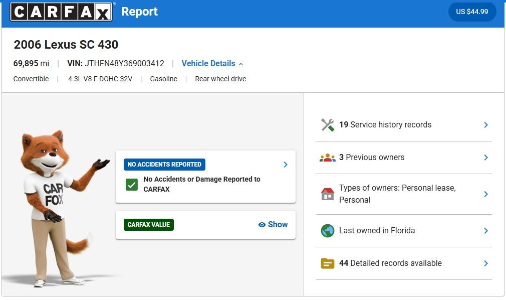 Lexus SC 430 Convertible 2006