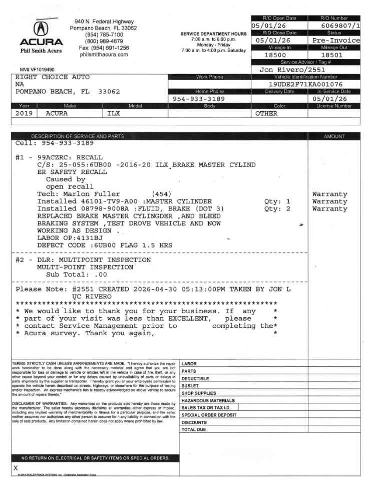Acura ILX Sedan w/Premium Package 2019