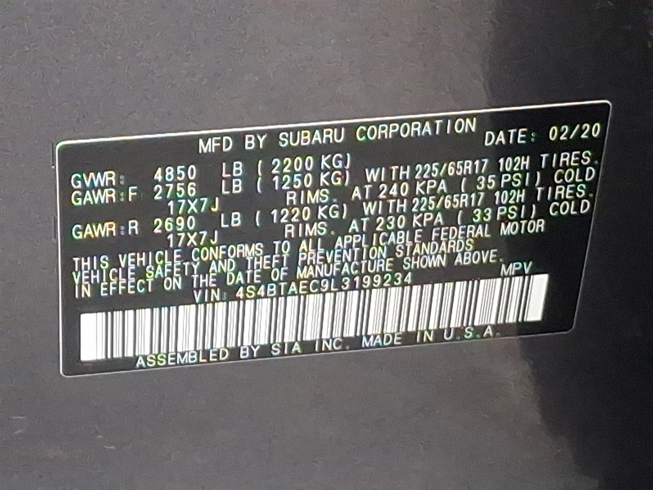 Subaru Outback  2020 Subaru Outback  2020