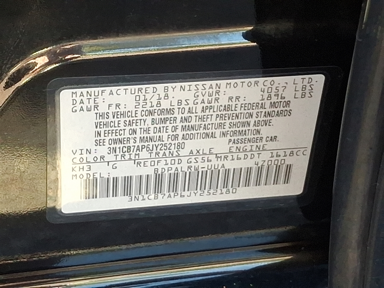 Nissan Sentra  2018 Nissan Sentra  2018