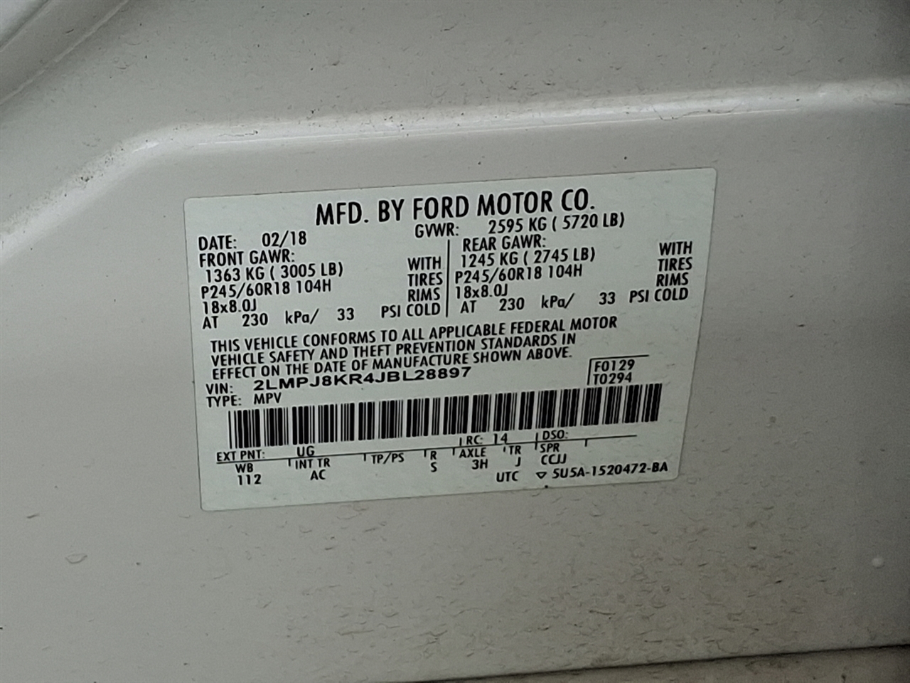 Lincoln MKX  2018 Lincoln MKX  2018