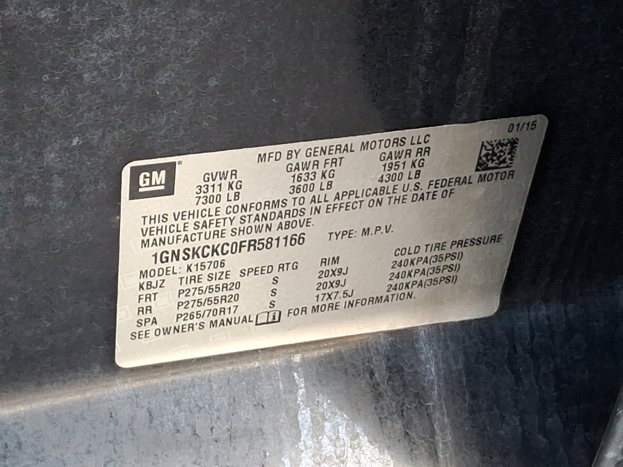 Chevrolet Tahoe  2015