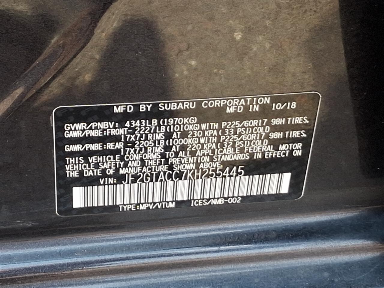 Subaru Crosstrek  2019