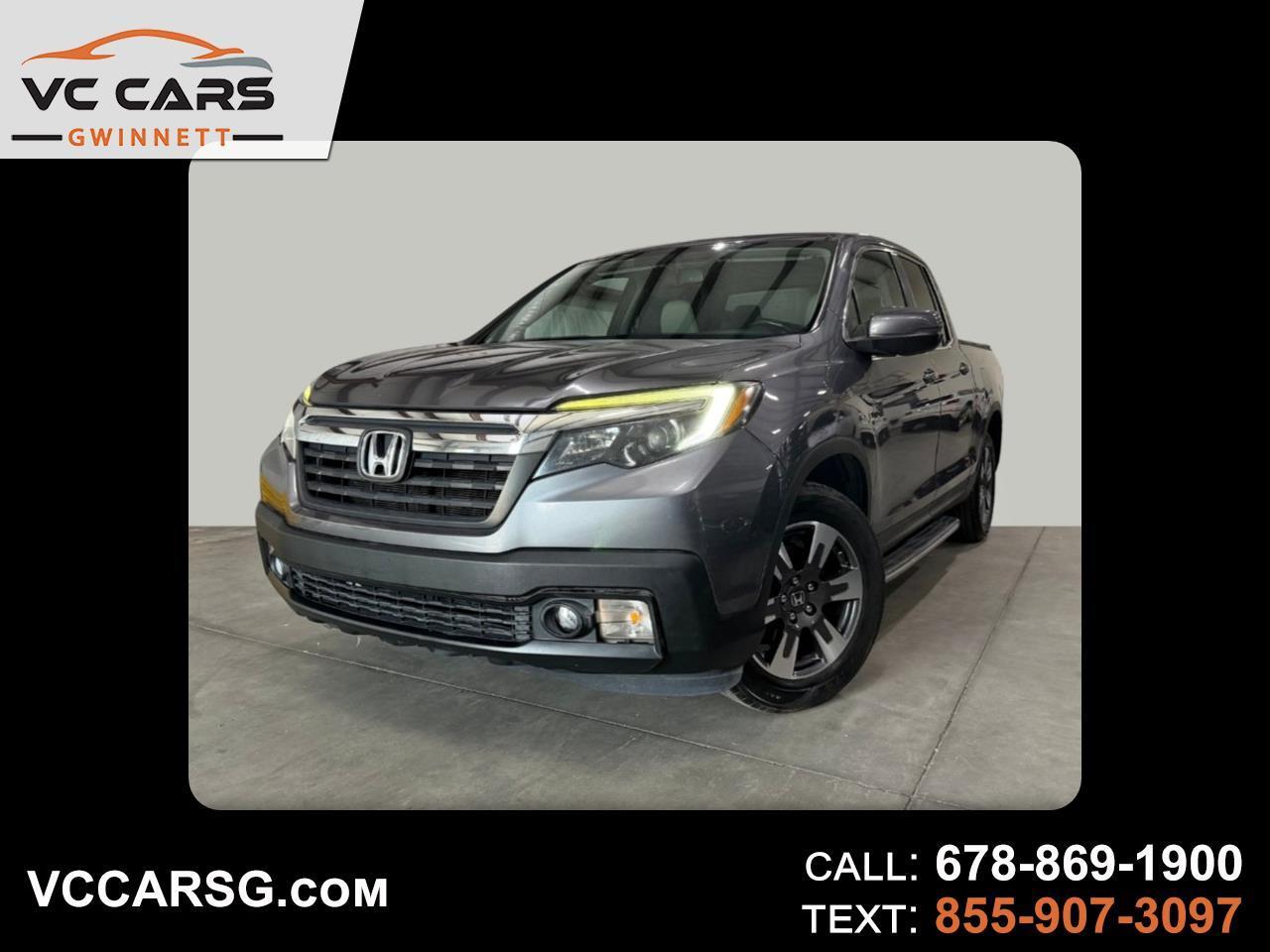 Gray 2017 Honda Ridgeline RTL-T Pickup Truck Front-Wheel Drive Automatic