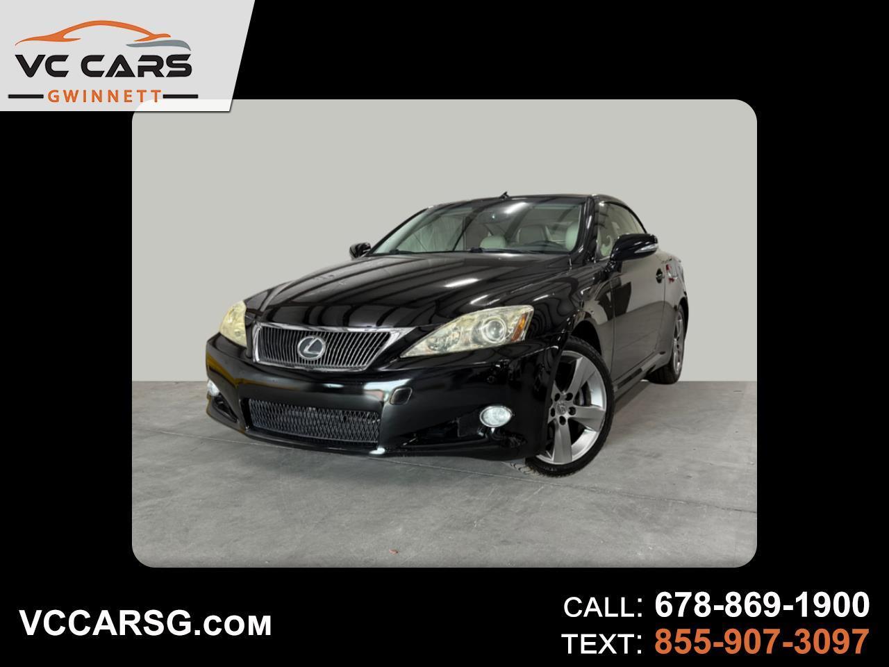 Black 2010 Lexus IS Convertible Rear-Wheel Drive Automatic