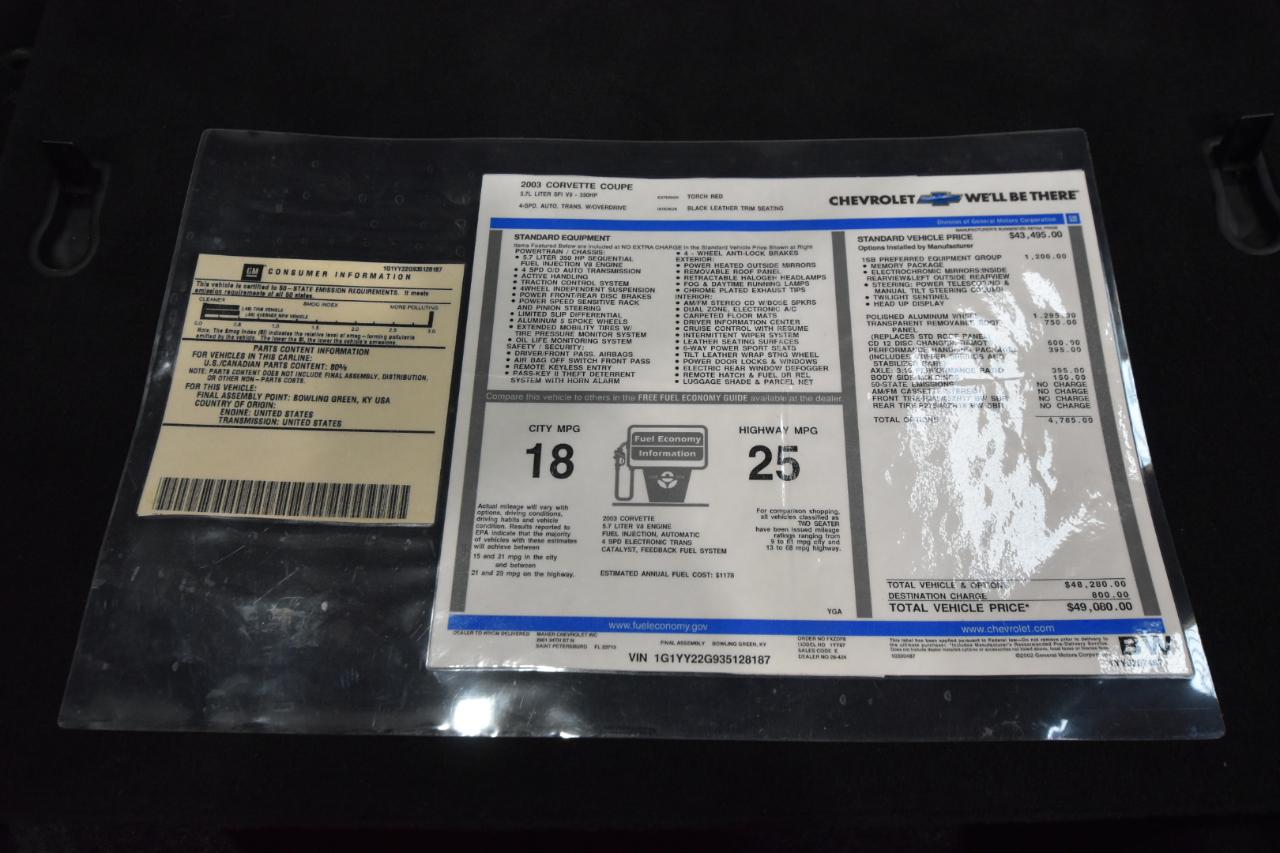 Chevrolet Corvette 2dr Cpe 2003