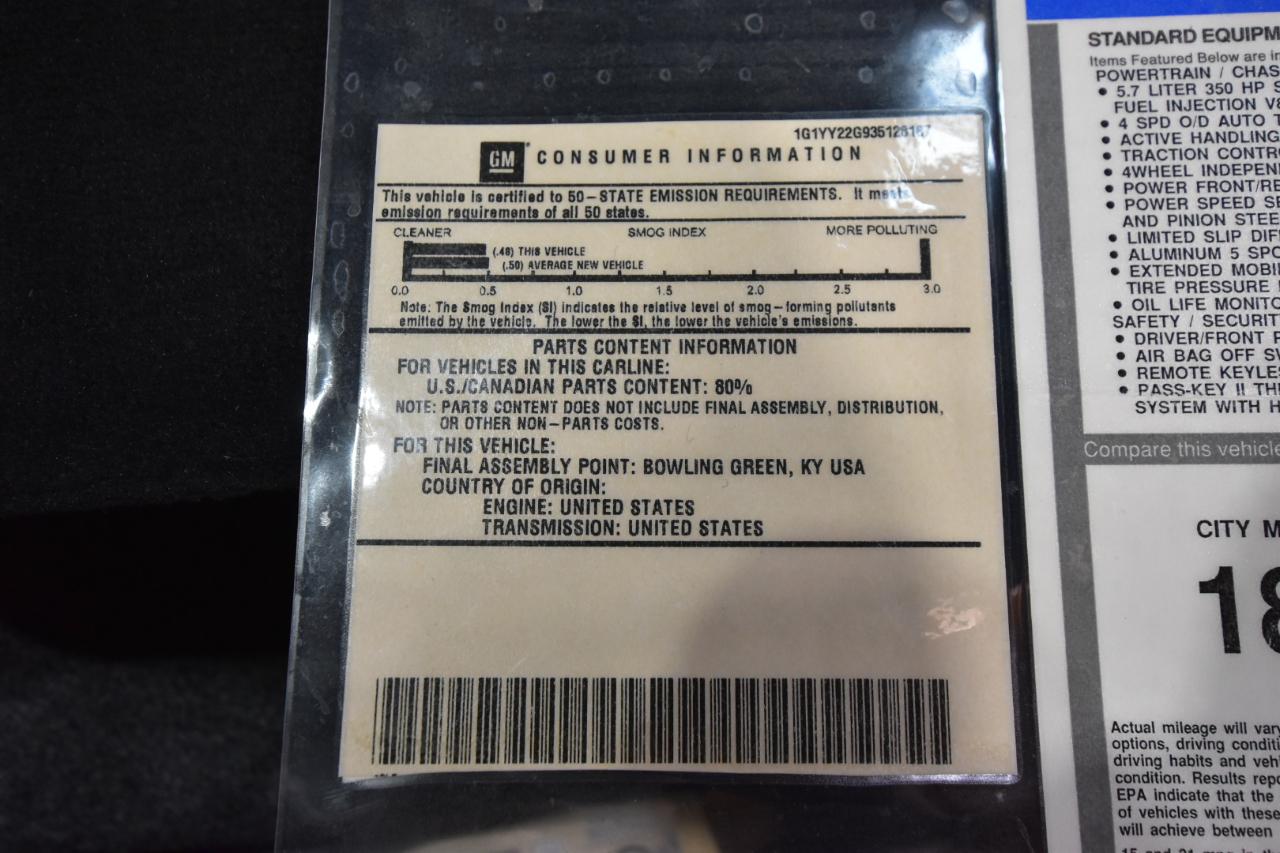 Chevrolet Corvette 2dr Cpe 2003