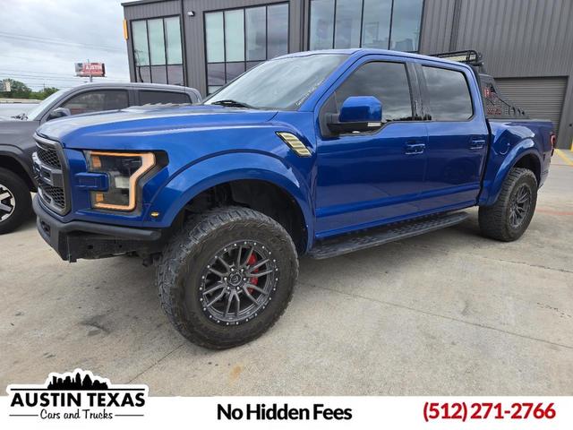 Blue 2017 Ford F-150 Raptor SuperCrew 4WD Pickup Truck Four-Wheel Drive Automatic