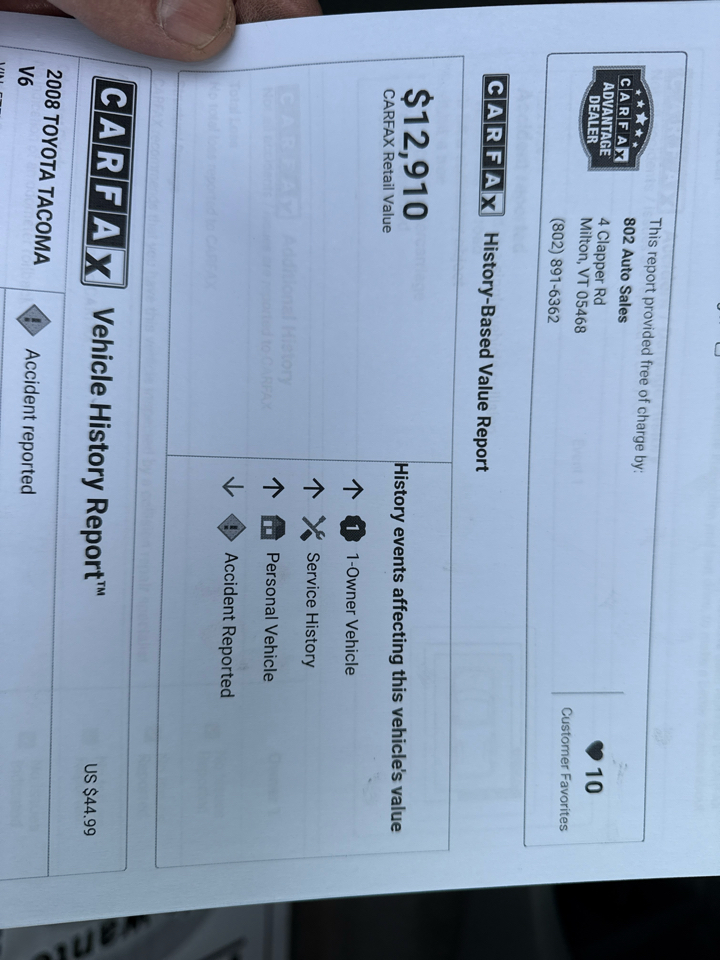 Toyota Tacoma Access Cab V6 Auto 4WD 2008