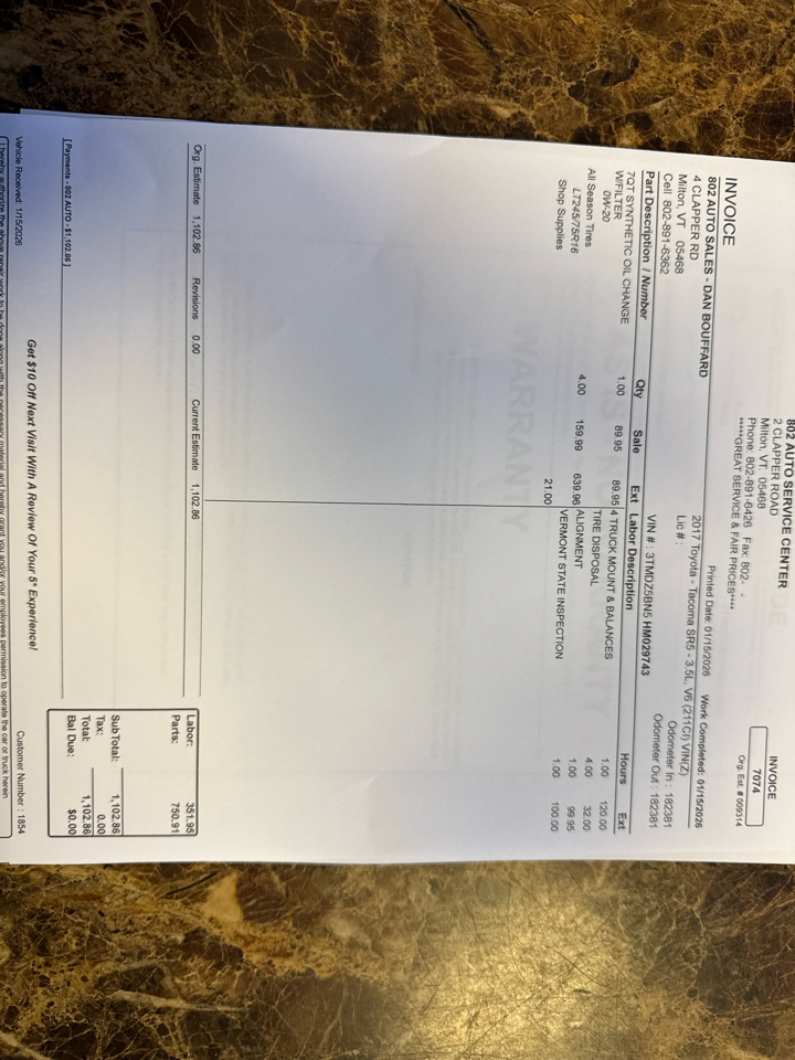 Toyota Tacoma SR5 Double Cab Super Long Bed V6 6AT 4WD 2017