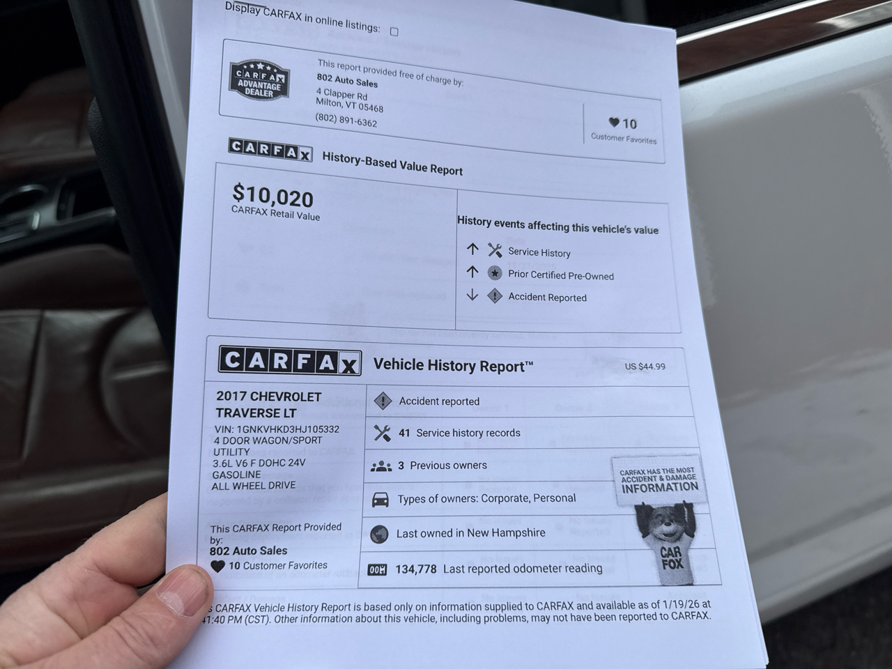 Chevrolet Traverse 2LT AWD 2017