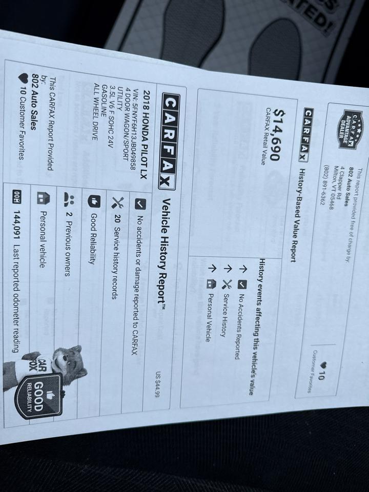 Honda Pilot LX 4WD 2018