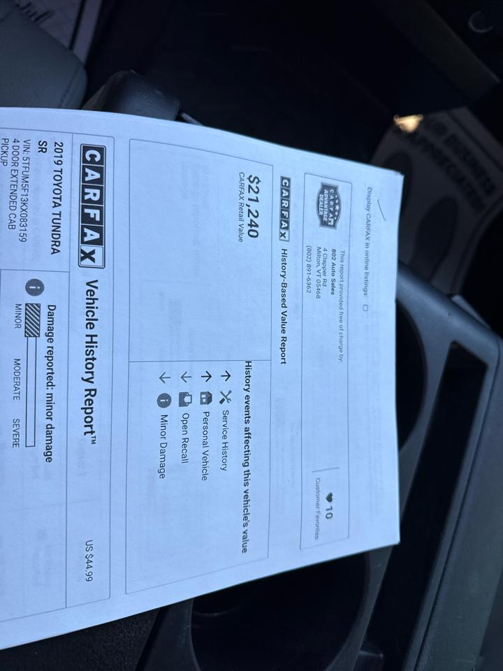 Toyota Tundra SR5 4.6L V8 Double Cab 4WD 2019