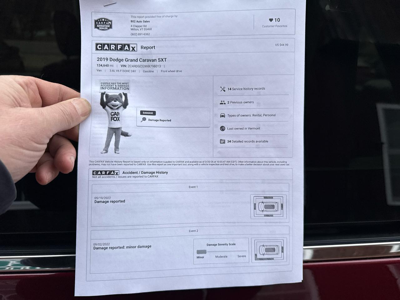 Dodge Grand Caravan SXT 2019