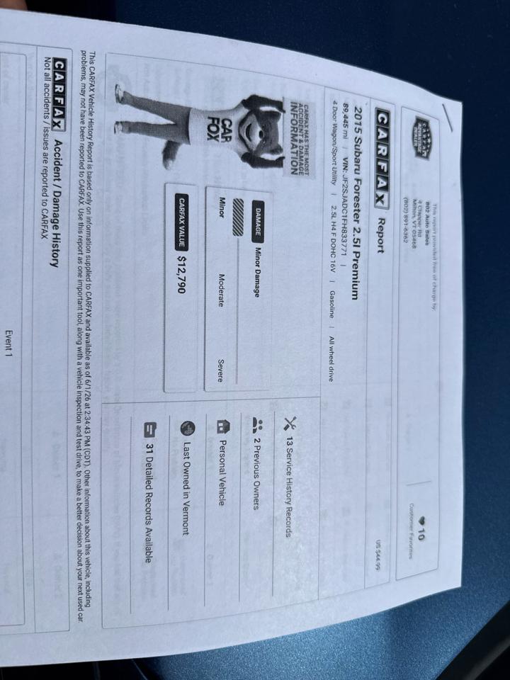 Subaru Forester 2.5i Premium 2015