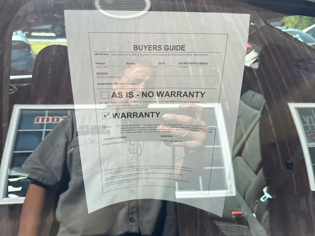 Nissan Sentra S CVT 2019