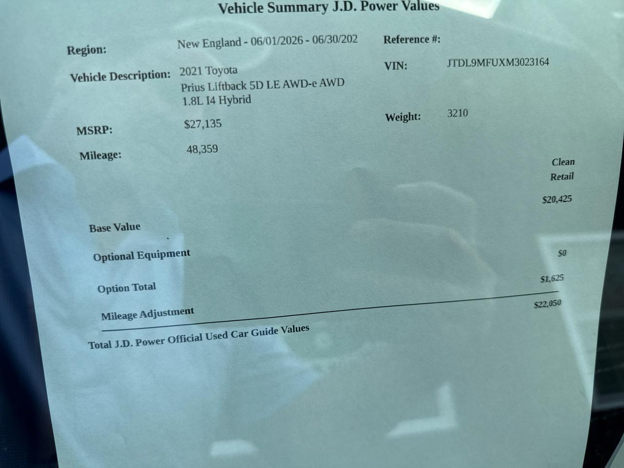 Toyota Prius LE AWD-e 2021
