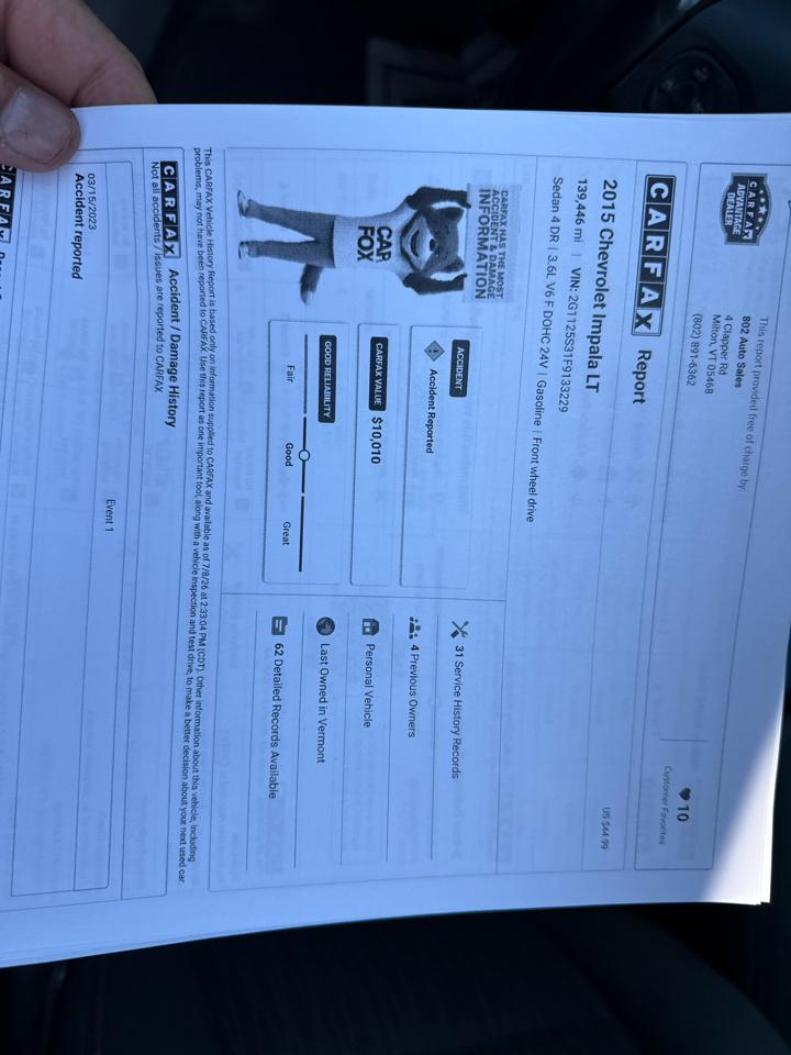 Chevrolet Impala 2LT 2015