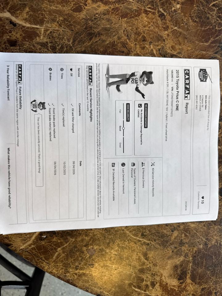 Toyota Prius c Four 2015