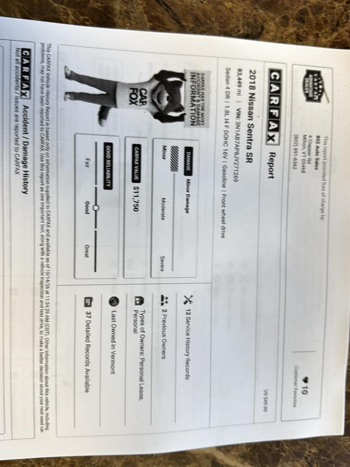 Nissan Sentra 4dr Limited Edition Auto 2018
