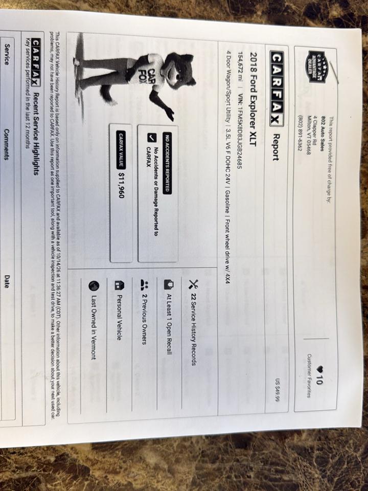 Ford Explorer XLT 4WD 2018