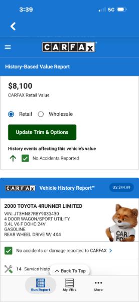 Toyota 4Runner Limited 4WD 2000