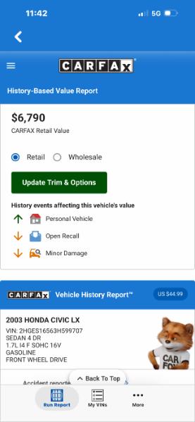 Honda Civic LX Sedan 4-spd AT 2003