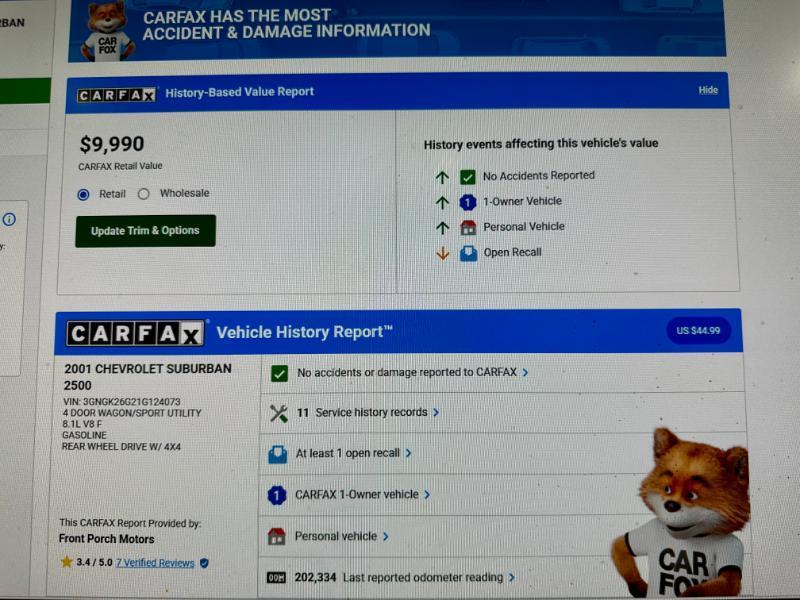 Chevrolet Suburban K2500 4WD 2001