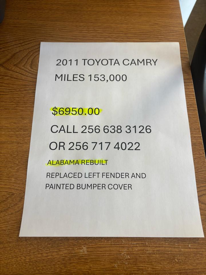 Toyota Camry Base 6-Spd AT 2011