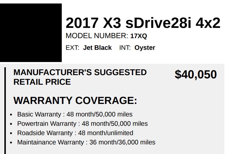 BMW X3 sDrive28i 2017